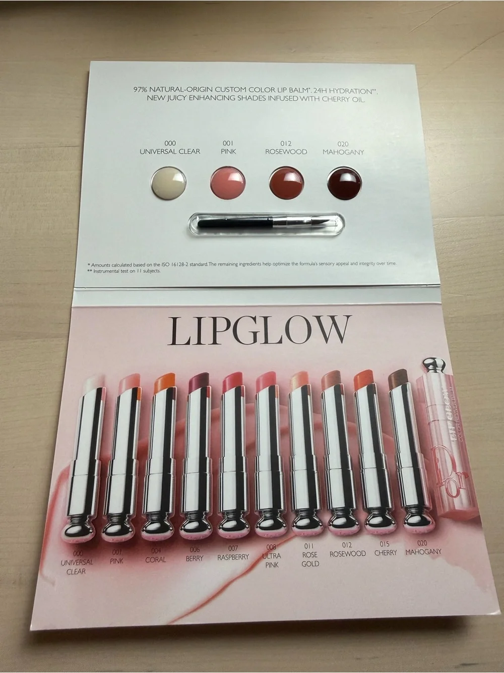 Dior Lipglow Hydrating Balm - Light Pink sample card